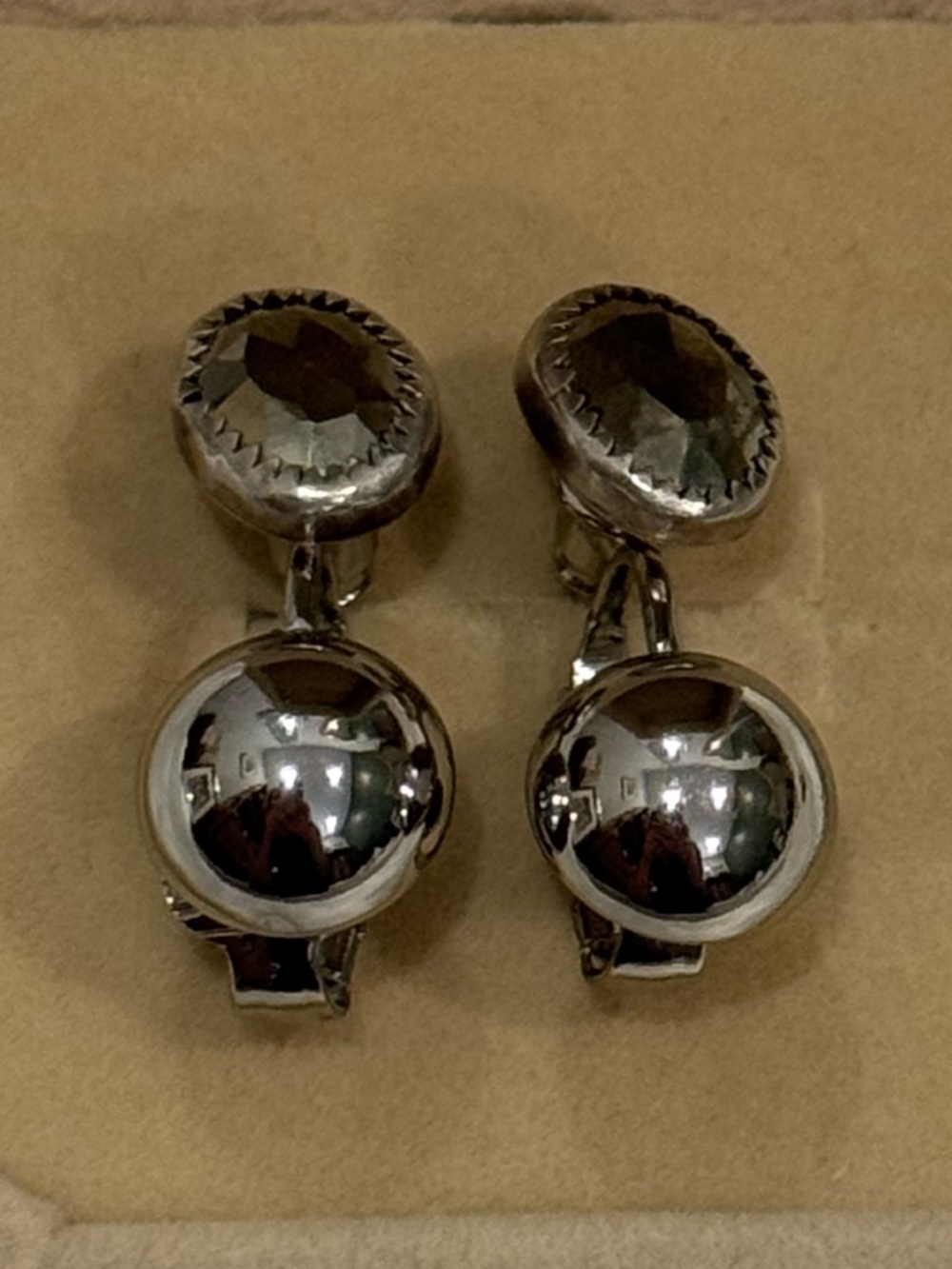 Unique Chan Luu Silver Oval Clip-On AND Pierced Earrings